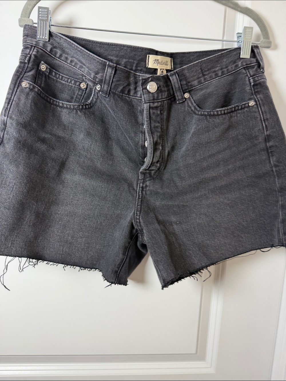 Madewell Black Cutoff High-Rise Denim Shorts